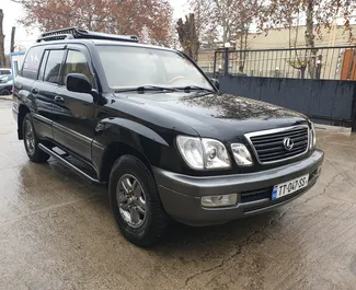 Front view of a rental Lexus Lx470 in Tbilisi, Georgia ✓ Car #243. ✓ Automatic TM ✓ 0 reviews.