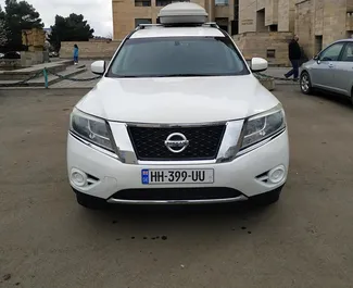Nissan Pathfinder rental. Comfort, Premium, SUV, Crossover Car for Renting in Georgia ✓ Deposit of 150 GEL ✓ TPL, FDW, Passengers, Theft, Abroad insurance options.