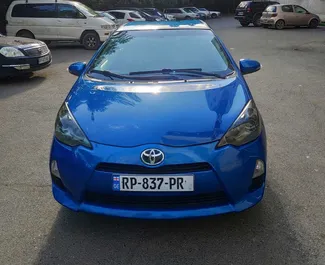 Front view of a rental Toyota Prius C in Tbilisi, Georgia ✓ Car #2016. ✓ Automatic TM ✓ 6 reviews.