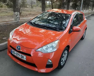 Front view of a rental Toyota Prius C in Tbilisi, Georgia ✓ Car #2017. ✓ Automatic TM ✓ 6 reviews.