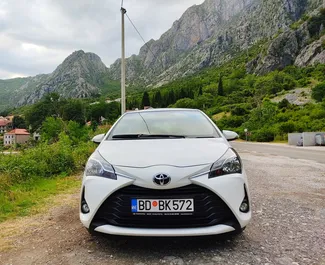 Front view of a rental Toyota Yaris in Budva, Montenegro ✓ Car #2034. ✓ Automatic TM ✓ 3 reviews.