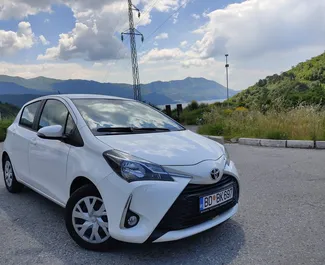 Front view of a rental Toyota Yaris in Budva, Montenegro ✓ Car #2036. ✓ Automatic TM ✓ 1 reviews.