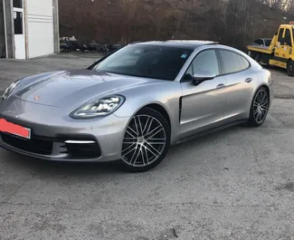Front view of a rental Porsche Panamera in Bar, Montenegro ✓ Car #993. ✓ Automatic TM ✓ 1 reviews.