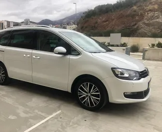 Front view of a rental Volkswagen Sharan in Becici, Montenegro ✓ Car #2266. ✓ Automatic TM ✓ 0 reviews.