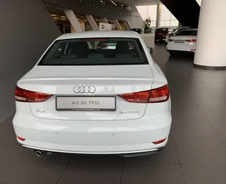Audi A3 2020 car hire in the UAE, featuring ✓ Petrol fuel and 250 horsepower ➤ Starting from 823 AED per day.