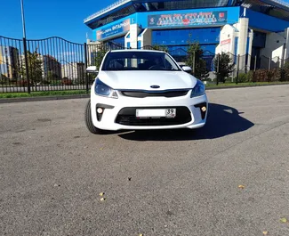 Front view of a rental Kia Rio in Kaliningrad, Russia ✓ Car #2497. ✓ Automatic TM ✓ 0 reviews.