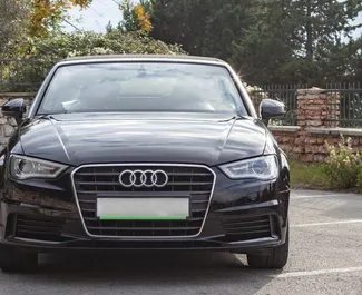 Front view of a rental Audi A3 Cabrio in Becici, Montenegro ✓ Car #2479. ✓ Automatic TM ✓ 0 reviews.
