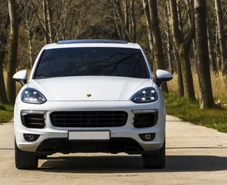 Porsche Cayenne 2016 car hire in Montenegro, featuring ✓ Diesel fuel and 250 horsepower ➤ Starting from 187 EUR per day.
