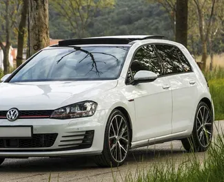 Front view of a rental Volkswagen Golf 7 in Becici, Montenegro ✓ Car #2471. ✓ Automatic TM ✓ 3 reviews.