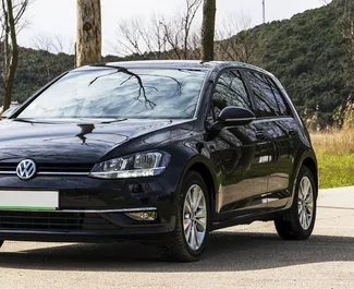 Front view of a rental Volkswagen Golf 7 in Becici, Montenegro ✓ Car #2465. ✓ Automatic TM ✓ 0 reviews.