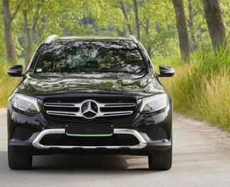 Front view of a rental Mercedes-Benz GLC250 in Becici, Montenegro ✓ Car #2494. ✓ Automatic TM ✓ 0 reviews.