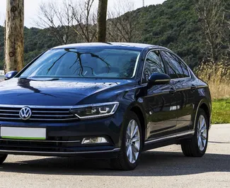Front view of a rental Volkswagen Passat in Becici, Montenegro ✓ Car #2481. ✓ Automatic TM ✓ 0 reviews.