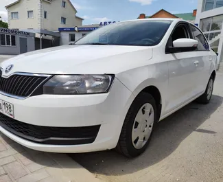 Front view of a rental Skoda Rapid in Simferopol, Crimea ✓ Car #3078. ✓ Automatic TM ✓ 0 reviews.
