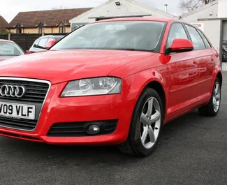 Front view of a rental Audi A3 at Burgas Airport, Bulgaria ✓ Car #2870. ✓ Automatic TM ✓ 0 reviews.