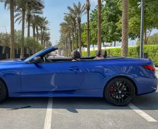 Front view of a rental BMW M440i Cabrio in Dubai, UAE ✓ Car #3157. ✓ Automatic TM ✓ 0 reviews.