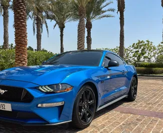 Front view of a rental Ford Mustang GT in Dubai, UAE ✓ Car #3158. ✓ Automatic TM ✓ 0 reviews.