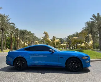 Ford Mustang GT 2021 car hire in the UAE, featuring ✓ Petrol fuel and 460 horsepower ➤ Starting from 589 AED per day.