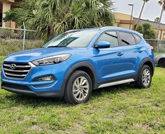 Front view of a rental Hyundai Tucson at Athens Airport, Greece ✓ Car #2783. ✓ Automatic TM ✓ 0 reviews.