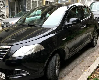 Front view of a rental Lancia Ypsilon in Thessaloniki, Greece ✓ Car #3399. ✓ Automatic TM ✓ 1 reviews.
