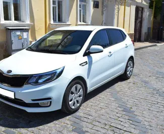 Front view of a rental Kia Rio in Yevpatoriya, Crimea ✓ Car #3200. ✓ Automatic TM ✓ 0 reviews.