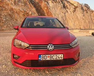Front view of a rental Volkswagen Golf 7+ Sportsvan in Rafailovici, Montenegro ✓ Car #501. ✓ Automatic TM ✓ 2 reviews.