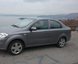 Front view of a rental Chevrolet Aveo in Ljubljana, Slovenia ✓ Car #3368. ✓ Automatic TM ✓ 1 reviews.
