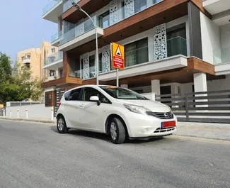 Front view of a rental Nissan Note in Limassol, Cyprus ✓ Car #3296. ✓ Automatic TM ✓ 1 reviews.