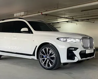 Front view of a rental BMW X7 in Dubai, UAE ✓ Car #3357. ✓ Automatic TM ✓ 0 reviews.