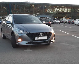Front view of a rental Hyundai Accent in Baku, Azerbaijan ✓ Car #3487. ✓ Automatic TM ✓ 0 reviews.