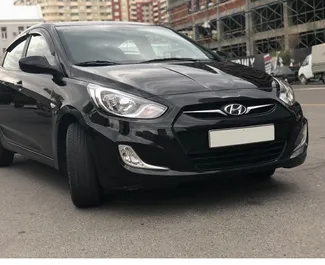 Front view of a rental Hyundai Accent in Baku, Azerbaijan ✓ Car #3541. ✓ Automatic TM ✓ 0 reviews.