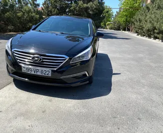 Front view of a rental Hyundai Sonata in Baku, Azerbaijan ✓ Car #3573. ✓ Automatic TM ✓ 0 reviews.