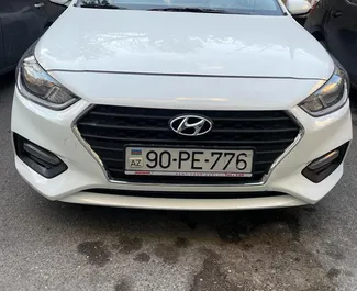 Front view of a rental Hyundai Accent in Baku, Azerbaijan ✓ Car #3644. ✓ Automatic TM ✓ 0 reviews.