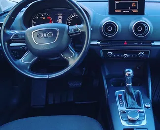 Interior of Audi A3 for hire in Montenegro. A Great 5-seater car with a Automatic transmission.