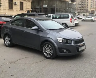 Front view of a rental Chevrolet Aveo in Baku, Azerbaijan ✓ Car #3496. ✓ Automatic TM ✓ 0 reviews.