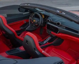 Interior of Ferrari Portofino for hire in the UAE. A Great 2-seater car with a Automatic transmission.