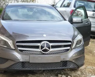 Front view of a rental Mercedes-Benz A-Class at Burgas Airport, Bulgaria ✓ Car #3629. ✓ Automatic TM ✓ 0 reviews.