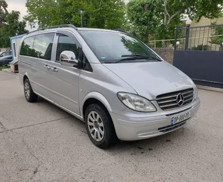 Front view of a rental Mercedes-Benz Vito in Tbilisi, Georgia ✓ Car #3863. ✓ Manual TM ✓ 0 reviews.