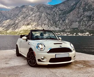 Front view of a rental Mini Cooper S in Budva, Montenegro ✓ Car #4248. ✓ Automatic TM ✓ 0 reviews.