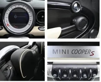 Interior of Mini Cooper S for hire in Montenegro. A Great 4-seater car with a Automatic transmission.