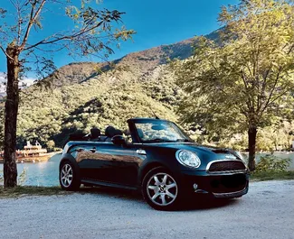 Front view of a rental Mini Cooper S in Budva, Montenegro ✓ Car #4245. ✓ Automatic TM ✓ 0 reviews.