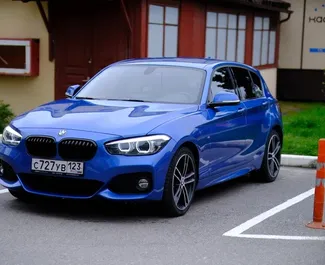 Front view of a rental BMW 116d in Adler, Russia ✓ Car #4191. ✓ Automatic TM ✓ 0 reviews.