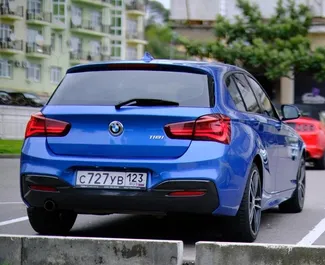 BMW 116d 2018 car hire in Russia, featuring ✓ Petrol fuel and 136 horsepower ➤ Starting from 4500 RUB per day.