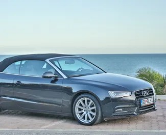Front view of a rental Audi A5 Cabrio in Budva, Montenegro ✓ Car #4169. ✓ Automatic TM ✓ 1 reviews.
