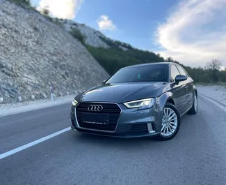 Front view of a rental Audi A3 in Becici, Montenegro ✓ Car #4276. ✓ Automatic TM ✓ 0 reviews.
