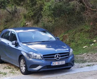 Front view of a rental Mercedes-Benz A160 in Becici, Montenegro ✓ Car #4275. ✓ Automatic TM ✓ 2 reviews.
