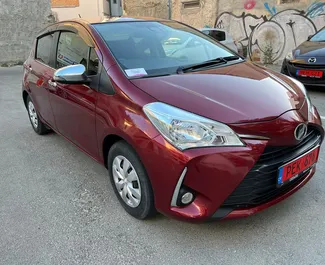 Front view of a rental Toyota Vitz in Larnaca, Cyprus ✓ Car #4374. ✓ Automatic TM ✓ 1 reviews.