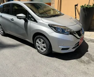 Front view of a rental Nissan Note in Larnaca, Cyprus ✓ Car #4376. ✓ Automatic TM ✓ 0 reviews.