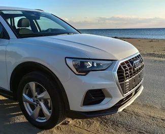 Front view of a rental Audi Q3 in Thessaloniki, Greece ✓ Car #3739. ✓ Automatic TM ✓ 0 reviews.