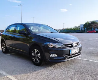 Front view of a rental Volkswagen Polo in Thessaloniki, Greece ✓ Car #2288. ✓ Automatic TM ✓ 0 reviews.