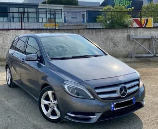 Front view of a rental Mercedes-Benz B200 in Tirana, Albania ✓ Car #4592. ✓ Automatic TM ✓ 0 reviews.